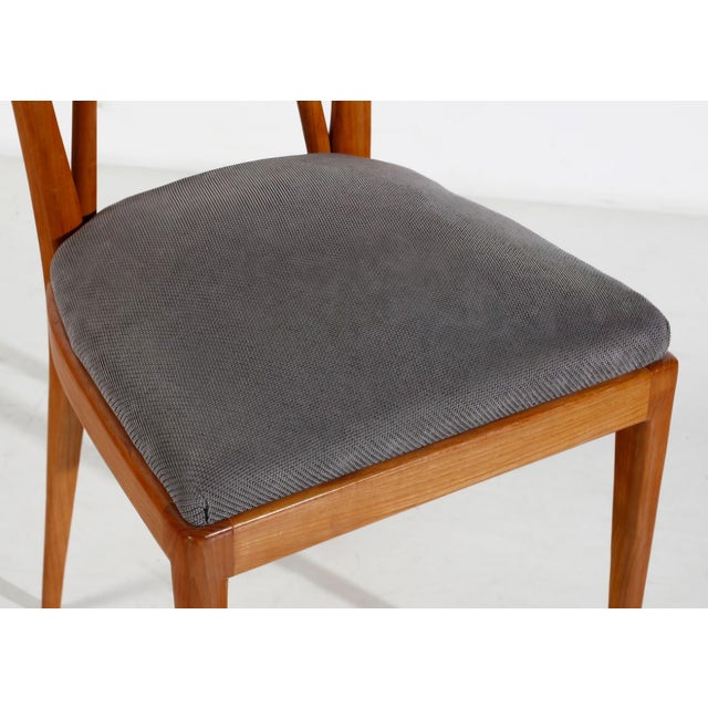 Gray Chairs in Light Wood with Padded Seats from La Permanente Mobili Cantù, 1950s, Set of 4 For Sale - Image 8 of 16