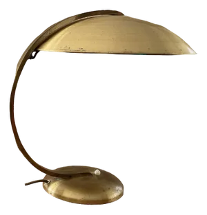 Vintage Bauhaus Golden Table Lamp by Egon Hillebrand for Hillebrand Lighting, 1940s