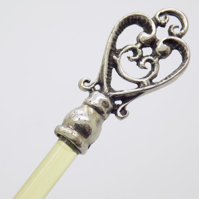 Italian Vintage Italian Handmade Genuine Silver and Yellow Plexiglass Life Size Key Made in Taranto (Apulia) For Sale - Image 3 of 7