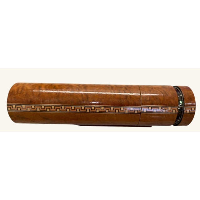 Brown Mark & Carol Reynolds Kaleidovisions Signed Inlaid Wood Kaleidoscope W/ Stand For Sale - Image 8 of 10