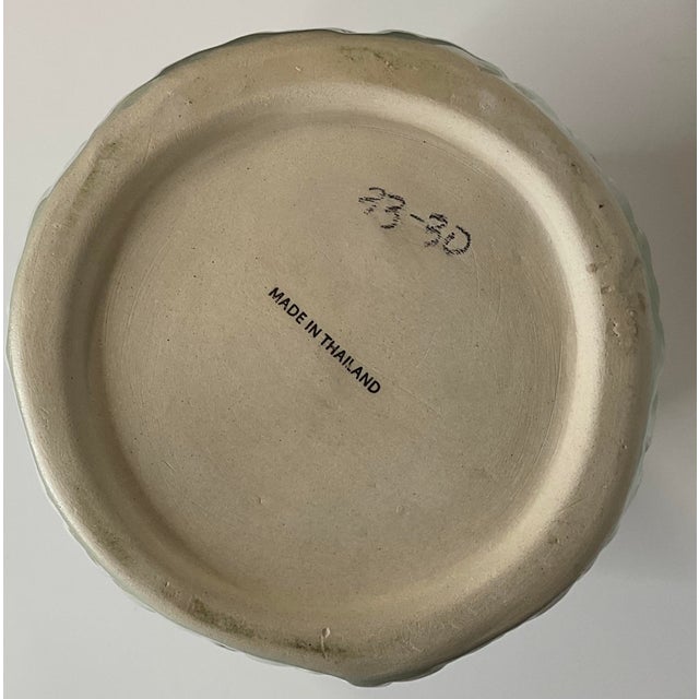 Pair of Celadon Jars With Ginko Leaf Motif For Sale - Image 4 of 10