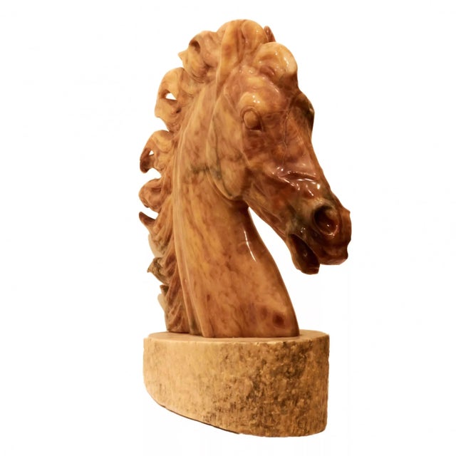 Gemstone Horse Head on a Pedestal For Sale - Image 7 of 8