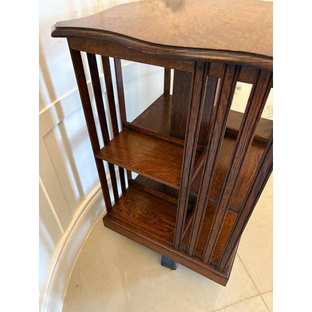 Edwardian Oak Revolving Bookcase, 1910 For Sale - Image 9 of 11