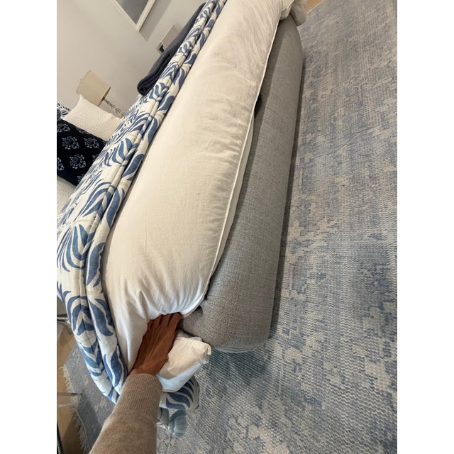 Light Gray Design Within Reach (Dwr) Nest Storage Bed - Queen in Fog Pebble Weave, Made in Italy For Sale - Image 8 of 9