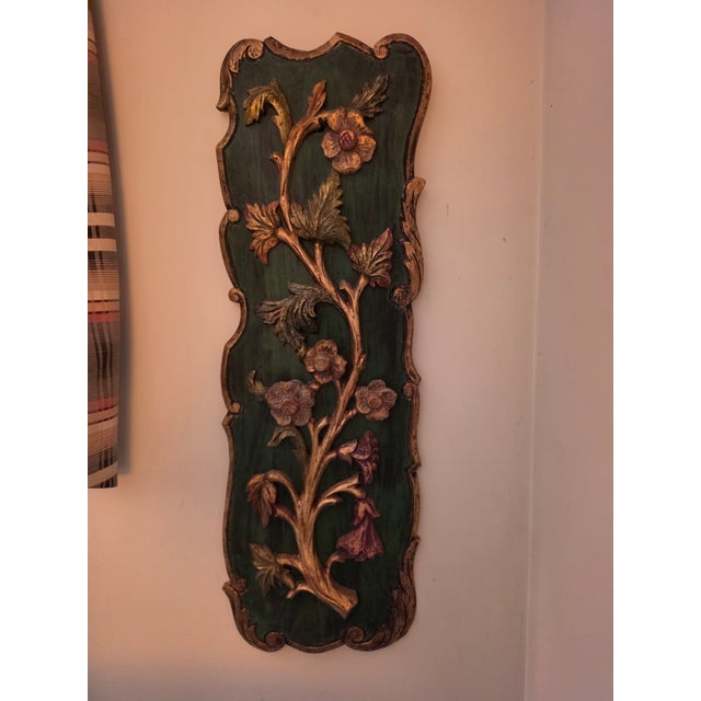 Pair of Carved Louis XV Floral Wood Art Plaques For Sale - Image 12 of 12