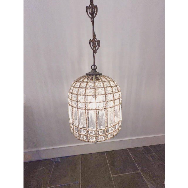 Eloquence Crystal Beaded Birdcage Pendant Light For Sale In New York - Image 6 of 6