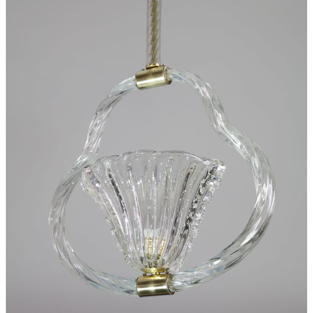 1940s Charming Ercole Barovier Art Deco Chandelier, "Bullicante" Glass Murano For Sale - Image 6 of 17