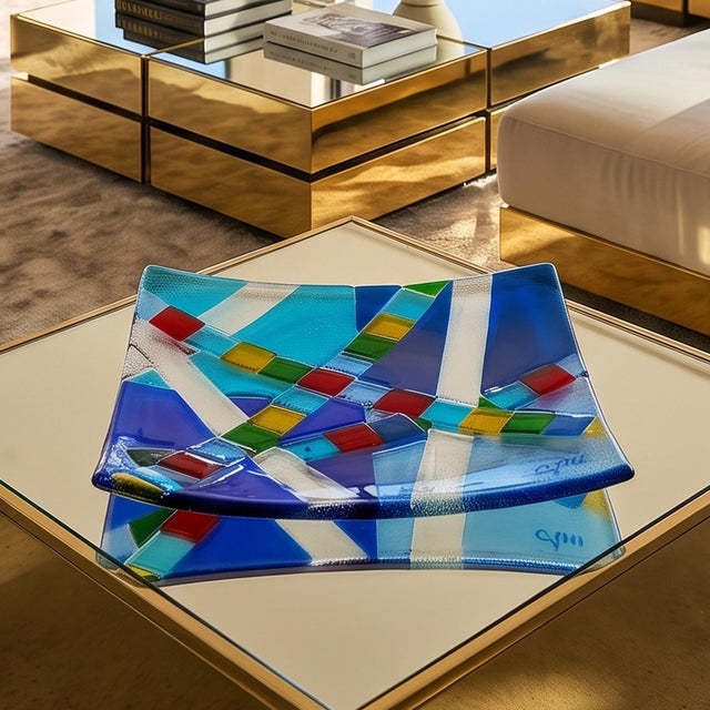 Mid-Century Modern Mid-Century Modern Geometric Murano Glass Vide-Poche by GM for Albatros, 1970s For Sale - Image 3 of 9