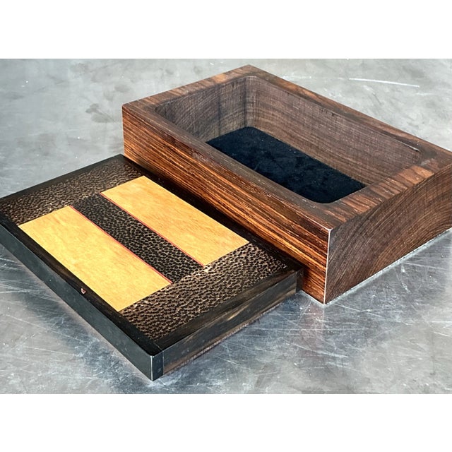Vintage Boho Signed Mixed Wood Specimen Box | Chairish