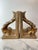 French Provincial 1991 Brushed Gold Plaster Acanthus Leaf Scroll Cornice Wall Sconces or Bookends For Sale - Image 3 of 10