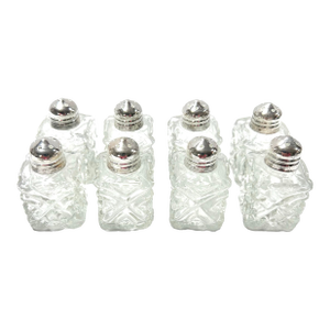 Vintage Cut Crystal Salt & Pepper Shakers – Set of 8