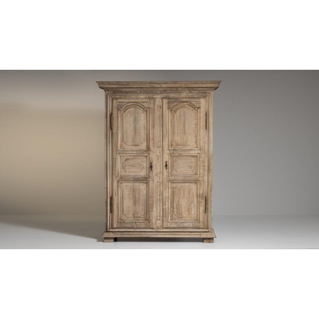 Early 19th Century 1800-1809 France Weathered Pale Grey Painted Oak Bookcase Cabinet For Sale - Image 5 of 11
