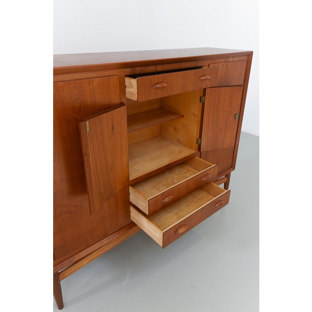 Brown Danish Modern Teak Sideboard, 1950s For Sale - Image 8 of 18