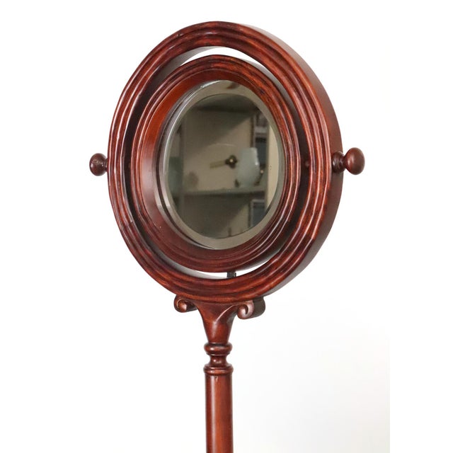 Victorian Early 20th Century Wooden Shaving Stand With Tilting Beveled Mirror For Sale - Image 3 of 10
