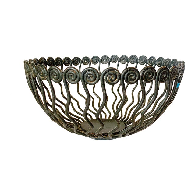 Late 20th Century Post Modern Swirly Iron Large Bowl For Sale
