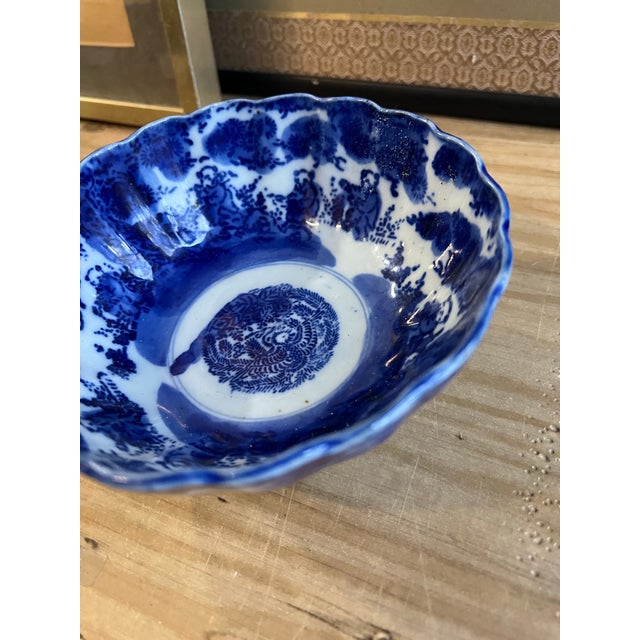 Ceramic Vintage Ceramic Detailed Blue and White Bowl For Sale - Image 7 of 7