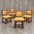 2000 - 2009 Brutalist Oak Dining Chairs with Leather Seats, 1960s, Set of 4 For Sale - Image 5 of 5
