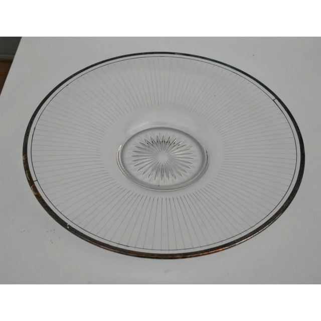 1940s Vintage Heisey Art Deco Style Etched Glass Round Platter For Sale - Image 5 of 13