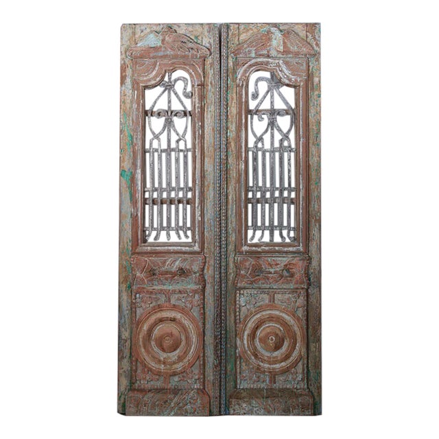 Late 19th Century Double French Doors With Metal/Glass - A Pair For Sale