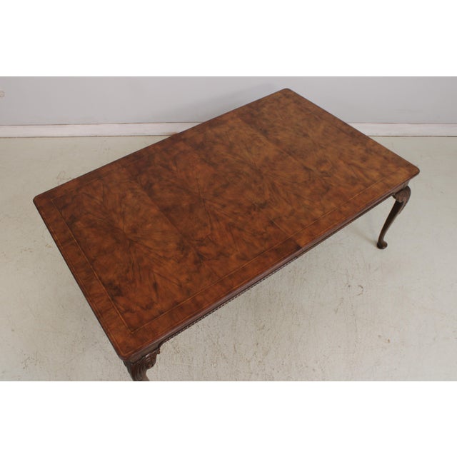 Queen Anne Baker Stately Homes Walnut Dining Room Table For Sale - Image 3 of 17