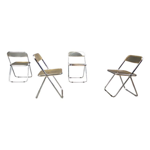 Vintage Plia Chairs from Castelli / Anonima Castelli, 1970s, Set of 4 For Sale
