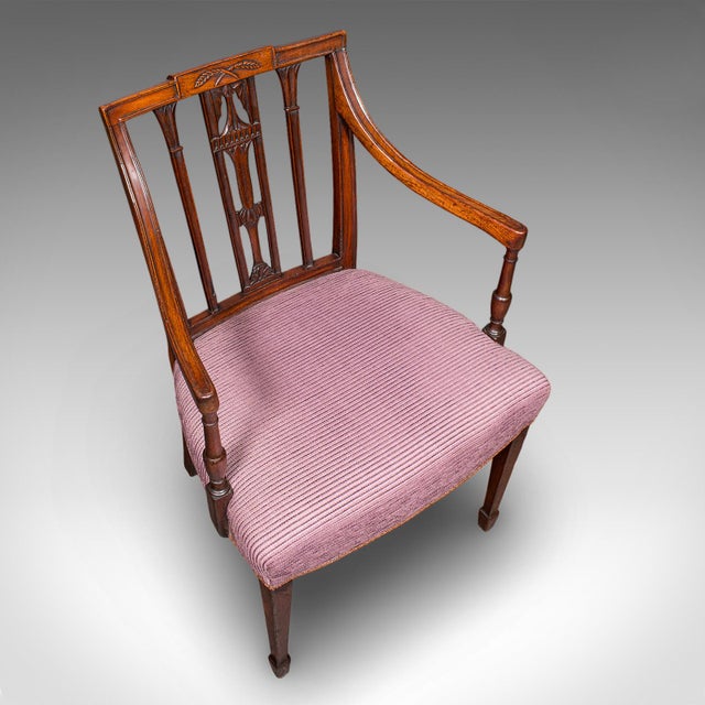 Antique Morning Room Chair, English, Desk, Elbow Seat, Sheraton Taste, Georgian For Sale - Image 6 of 10