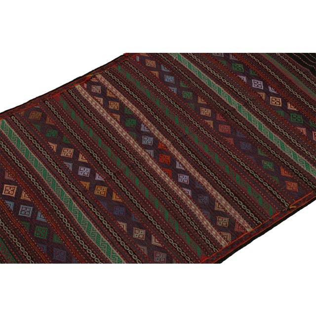 Rug & Kilim 1950s Vintage Baluch Tribal Kilim With Colorful Stripes & Motifs, From Rug & Kilim For Sale - Image 4 of 7