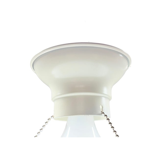 Vintage Three Chain Bowl Light 1930s Light Yellow Bedroom or Hallway Ceiling Light Restored With New Paint and Wiring For Sale In Los Angeles - Image 6 of 6