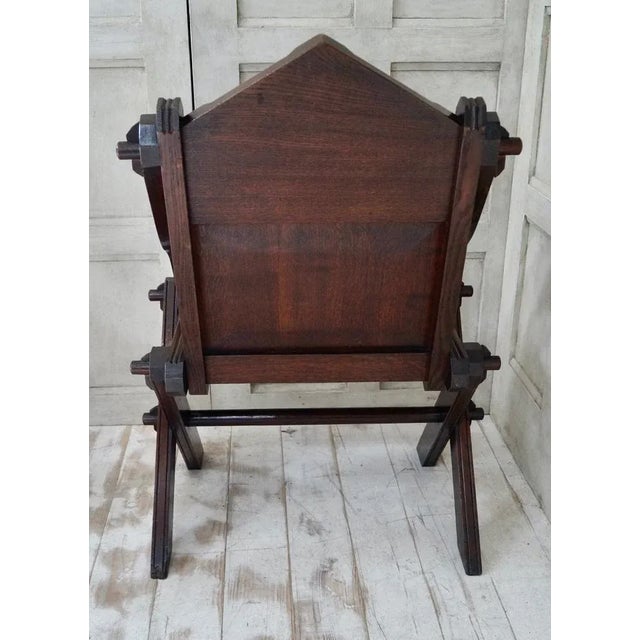 Set of Antique Gothic Oak Glastonbury Chairs For Sale - Image 12 of 16