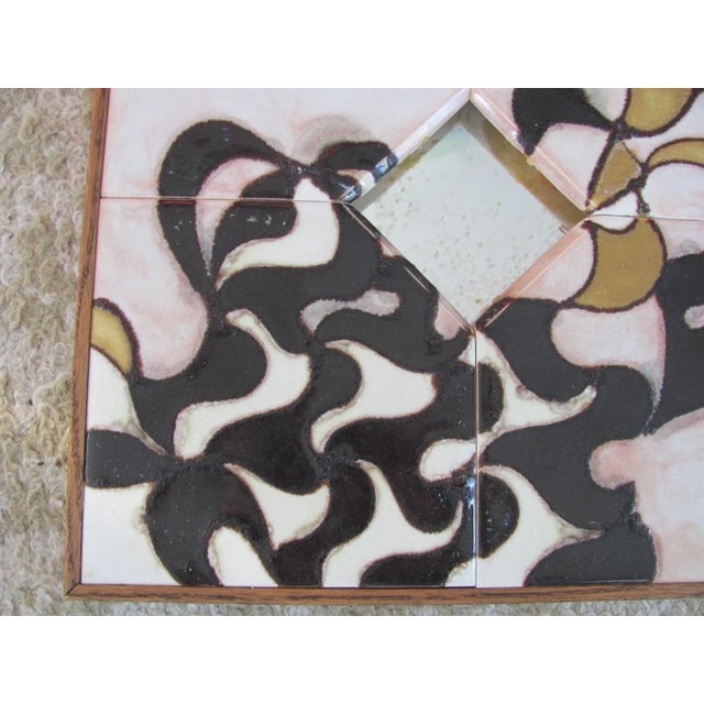 Mid-Century Modern Mid-Century Harris Strong 4 Tile Plaque With Mirror For Sale - Image 3 of 8