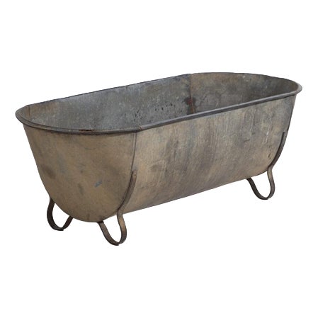 European Industrial Zinc Tub For Sale