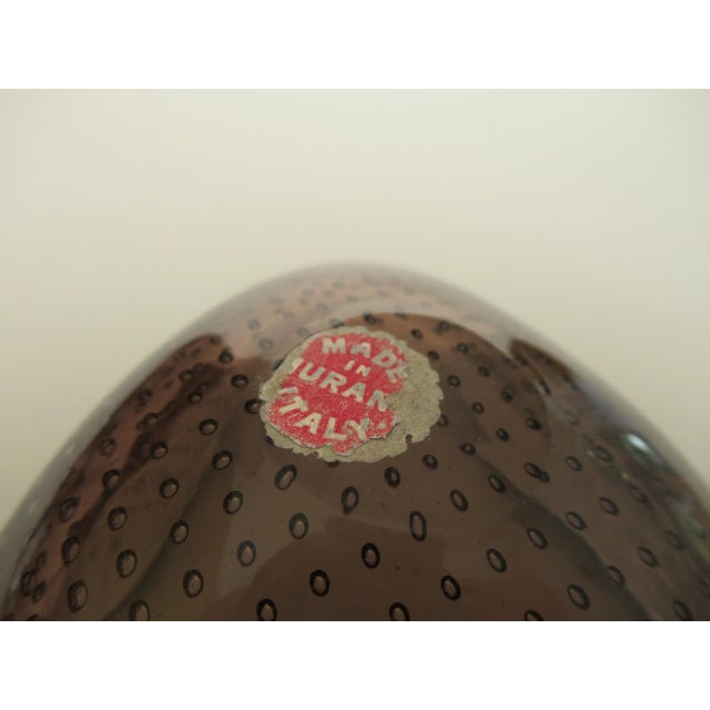 C1950's Italian Hand-Blown Flavio Poli Murano Smoke Coffee Ring, orJewelry Bowl With Bullicante Bubbles For Sale - Image 12 of 13