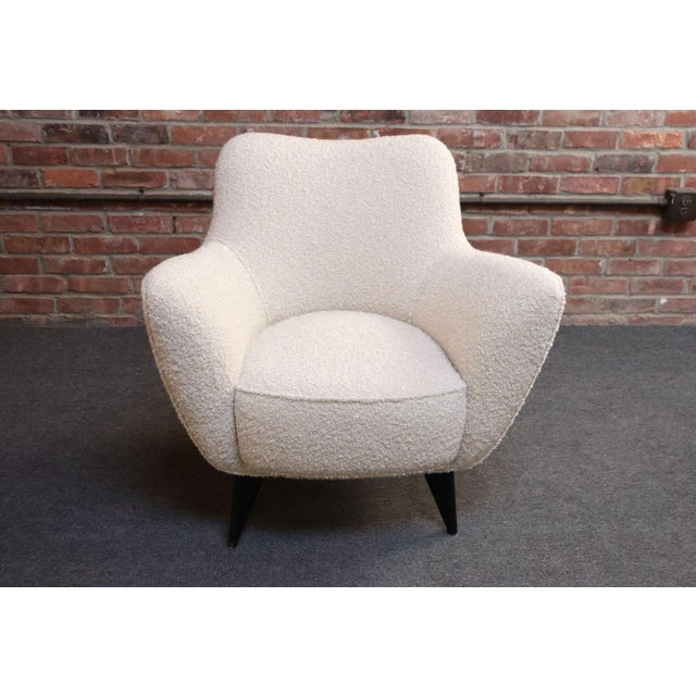 Wood Italian Modernist "Perla" Armchair in Bouclé by Giulia Veronesi for Isa Bergamo For Sale - Image 7 of 12
