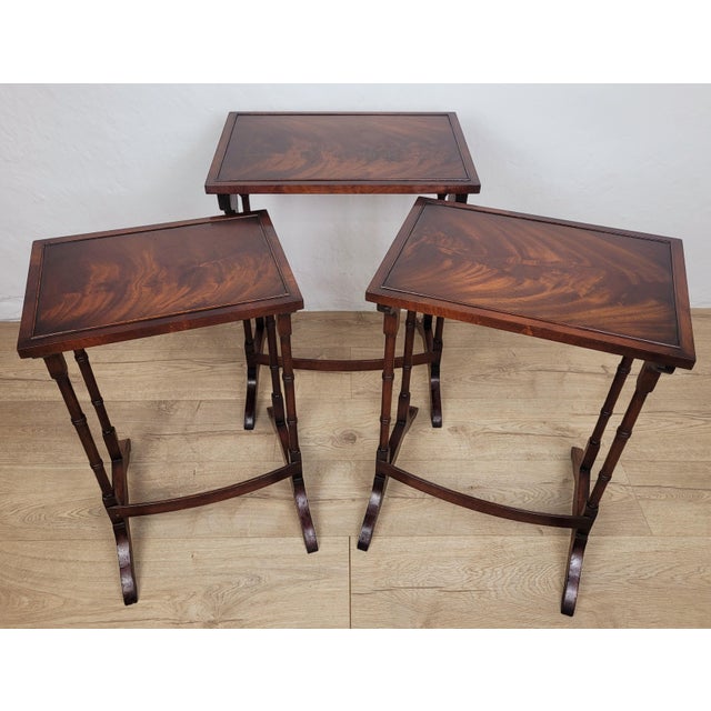 1950s Vintage Nesting Tables in Mahogany, 1950, Set of 3 For Sale - Image 5 of 18