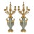 Louis XVI Style Two-Handled Green Marble & Gilt Bronze Six-Light Candelabras For Sale