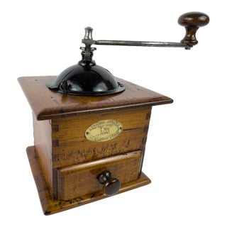 Vintage Peugeot Frères Wooden Manual Coffee Grinder For Sale