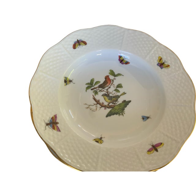 Herand Rothschild Bird Complete Set of 12 8" Soup Plate Porcelain Ro/504 Made in Hungary For Sale - Image 10 of 11
