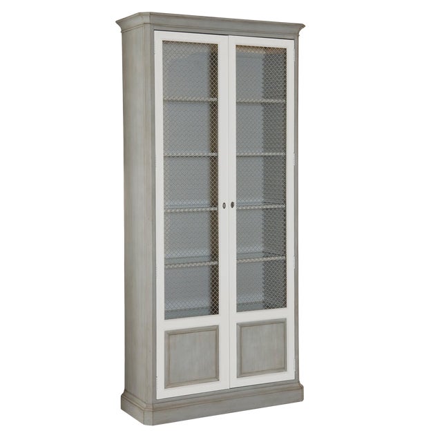 Caracole Transitional La Vitriene Gray And White Wood Display