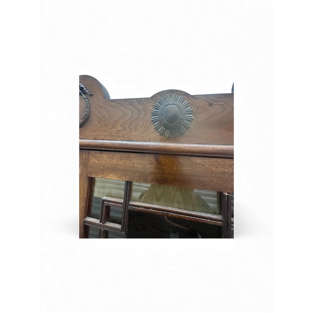 Wood 1900-1909 Edwardian William and Mary Chest on Legs China Hutch Cabinet Vitrine English European Antique Glass Doors Wood Display Vitrine For Sale - Image 7 of 18