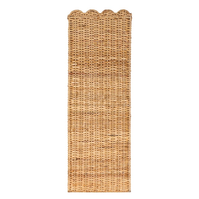 Square Scalloped Trim Wicker Pedestal For Sale - Image 4 of 4