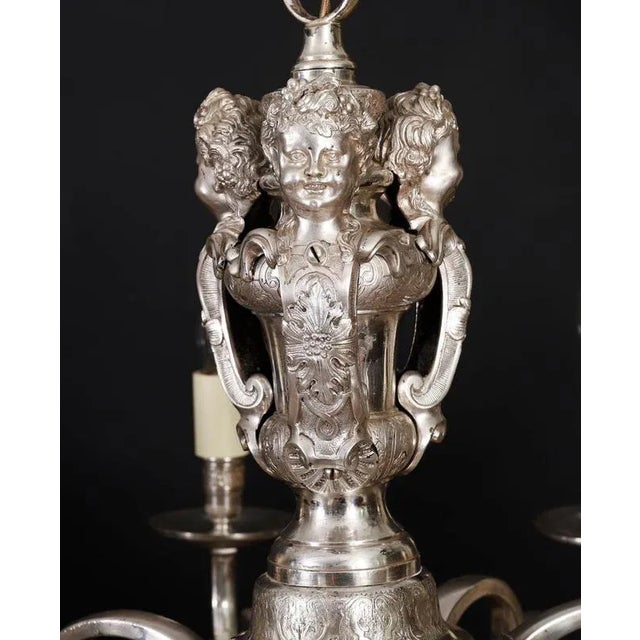 Metal Vintage English Silver Plated Chandeliers, 1920s, Set of 2 For Sale - Image 7 of 18