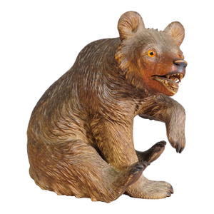 Antique Wooden Sitting Bear Handcarved Ca. 1920s, Brienz