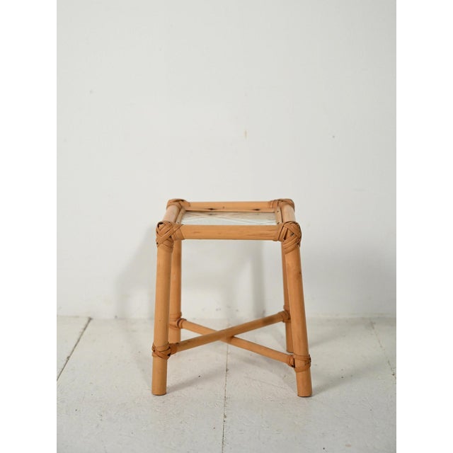 1960s Bamboo Flower Holder with Opaque Glass, 1960s For Sale - Image 5 of 5