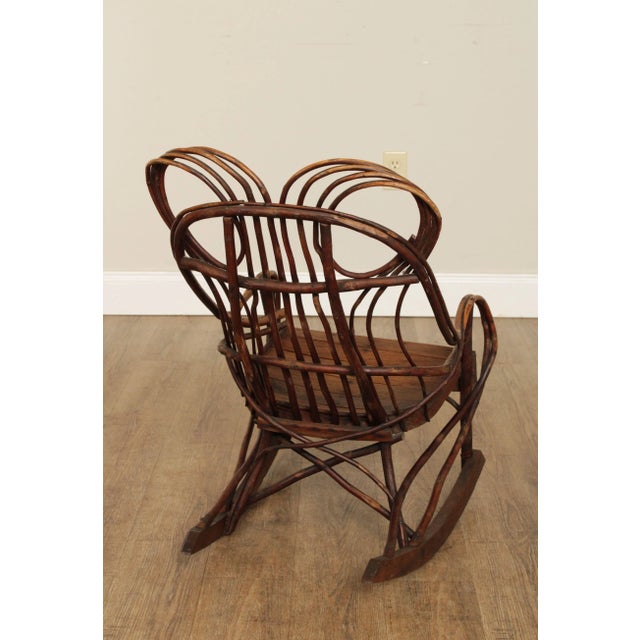 Brown Antique Bentwood Children Rocking Chair For Sale - Image 8 of 13