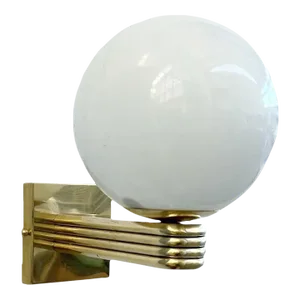 21st Century Polished Brass and Glossy White Deco Sconce by Fabio Ltd