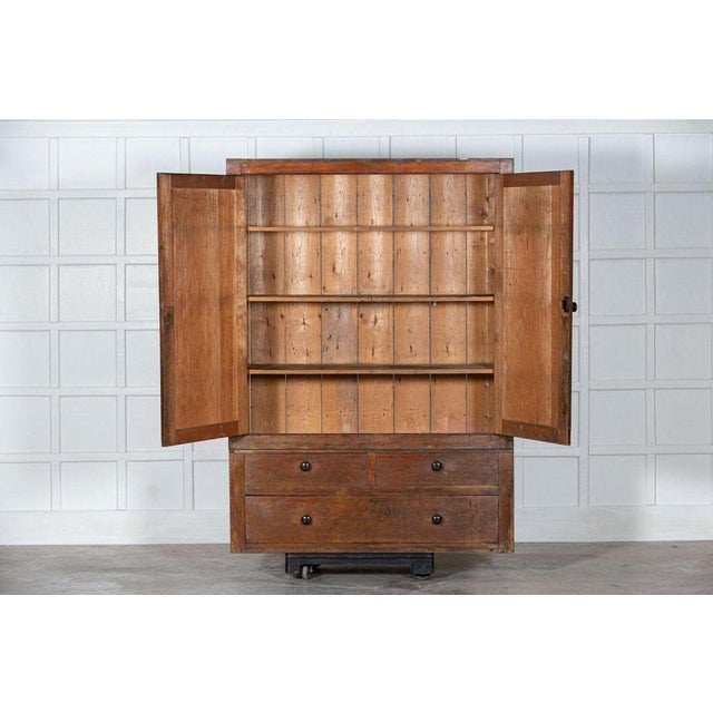 1850 Large Irish Pine Housekeepers Cupboard Sourced from County Antrim (two sections). W151 x D52 x H280cm.