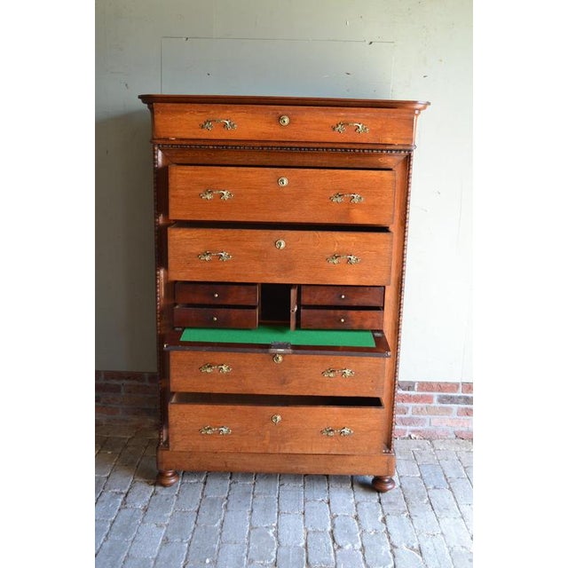Antique Oak Chiffonier with Secretary, 19th Century For Sale - Image 3 of 12