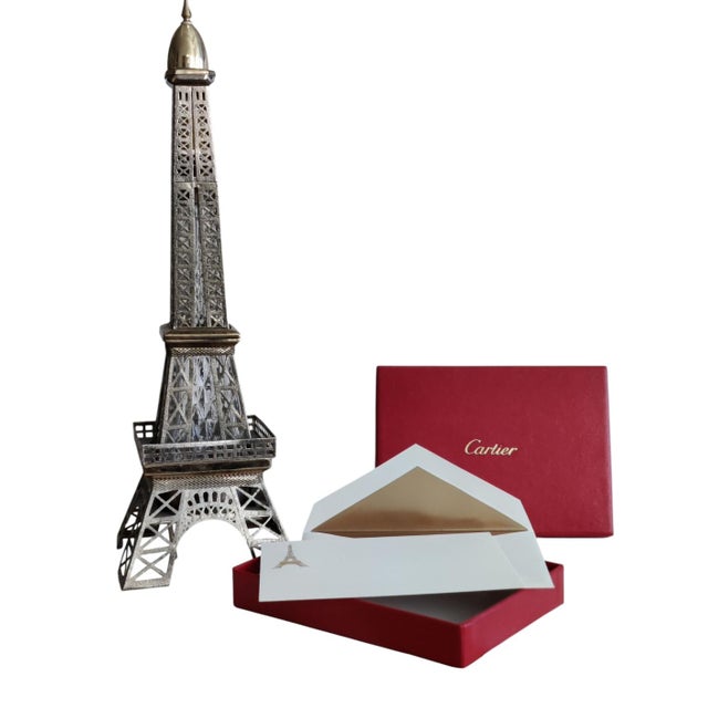 Paper Cartier Luxury Eiffel Tower Embossed Stationery For Sale - Image 7 of 12