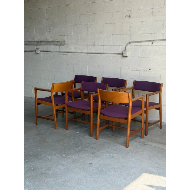 1960s Set of 6 Børge Mogensen Dining Chairs for Søborg Møbelfabrik, Denmark, 1960s For Sale - Image 5 of 10