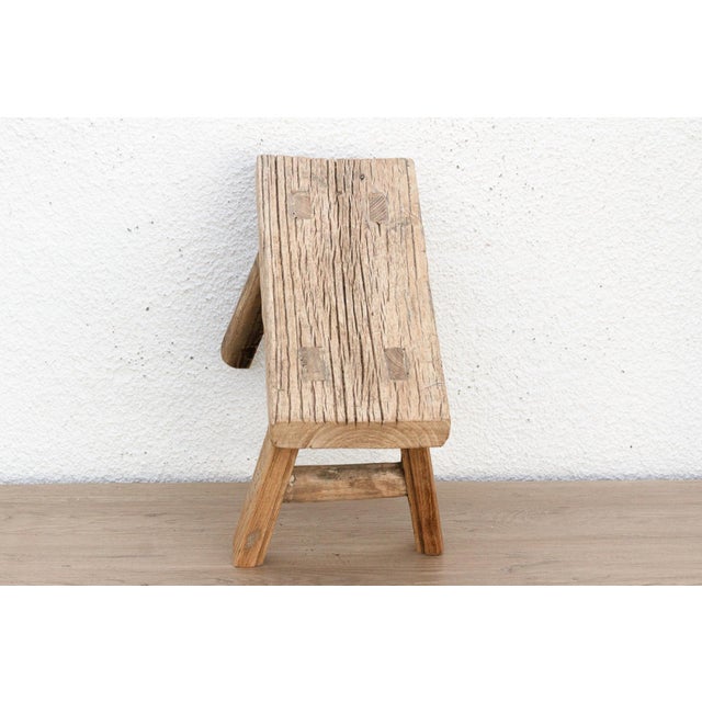 1960s Handhewn Rustic & Charming Stool For Sale - Image 5 of 7